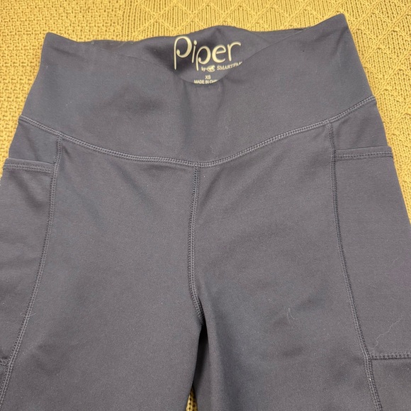 Piper by SmartPak Full Seat Heavy Weight Equestrian Winter Tights navy blue XS - Picture 3 of 11